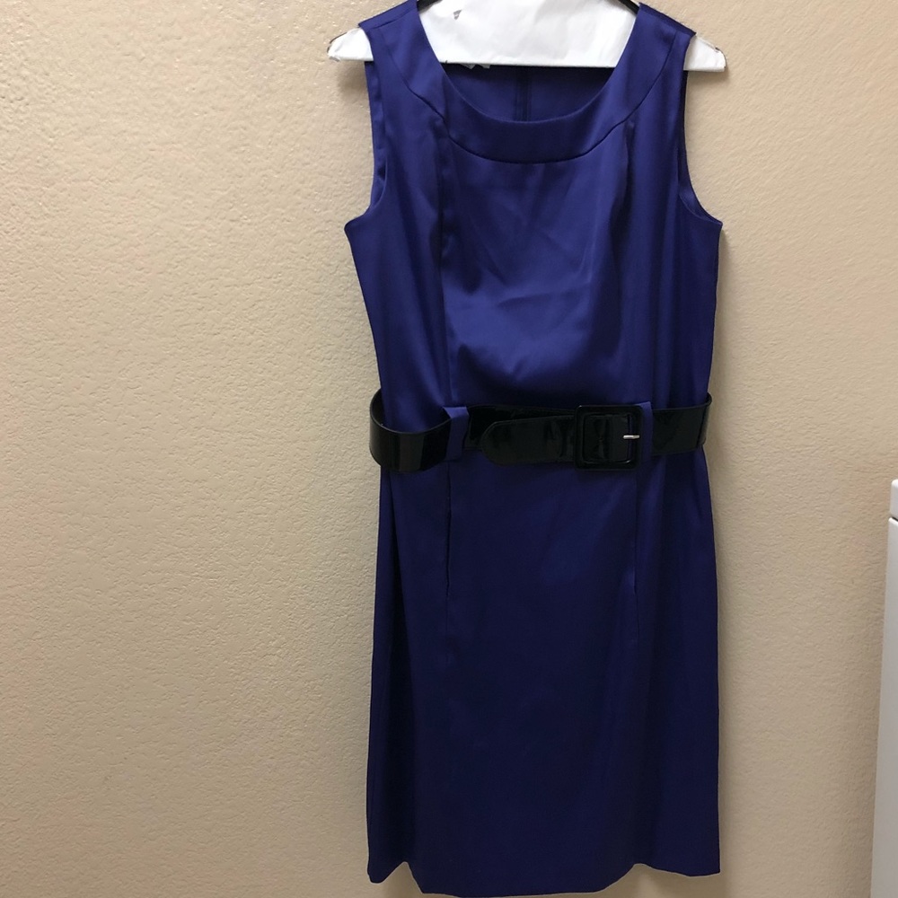 Purple Silk Dress Belted